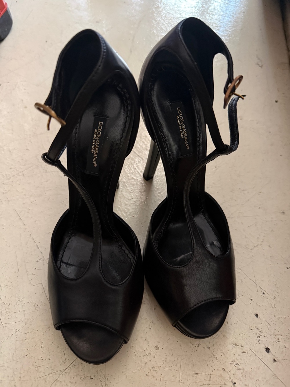 Dolce & Gabbana Black Peep-Toe Heels